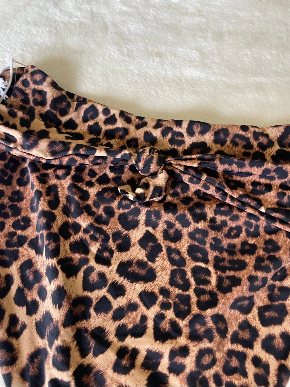Good American Leopard-Print Swim Bottoms in Brown and Black